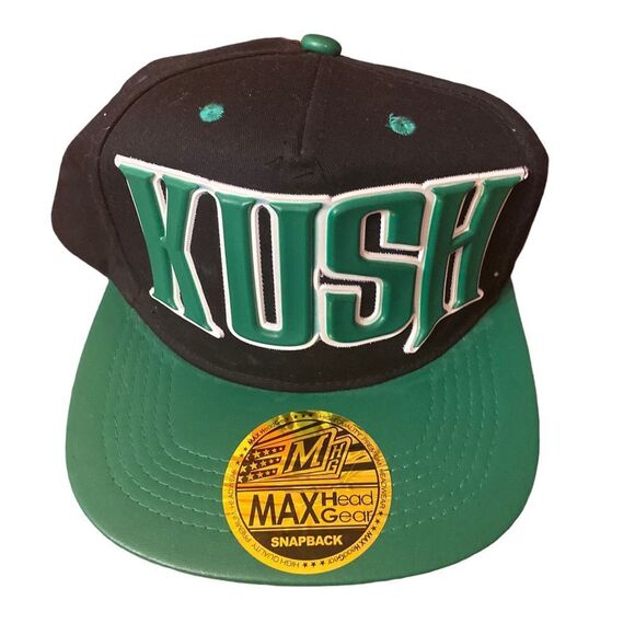 KUSH Max Headgear Snapback Hat NWT black and green one size - Picture 1 of 5
